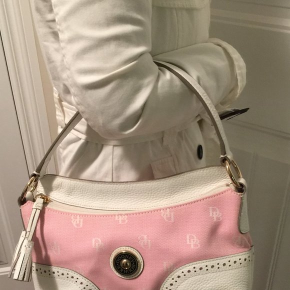 DOONEY AND BOURKE SIGNATURE PINK & LEATHER PURSE - Picture 9 of 9
